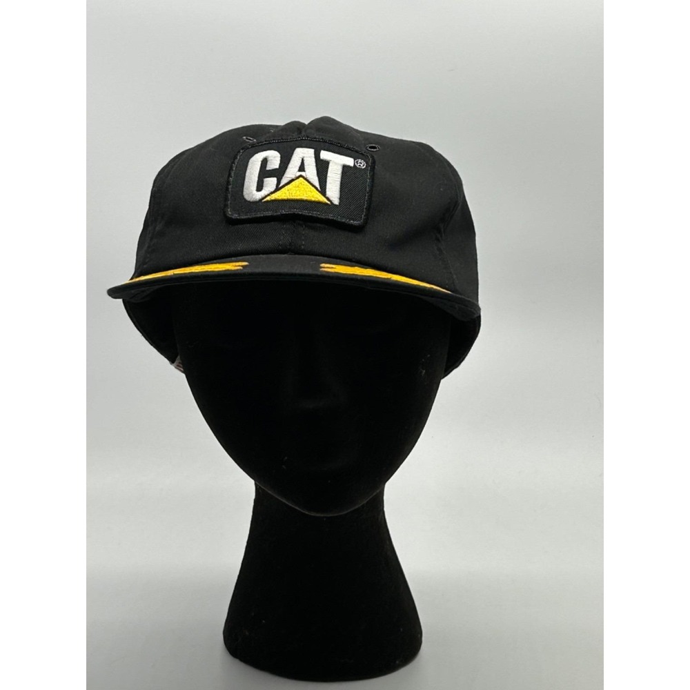 Vtg 80s CAT‎  CATERPILLAR Puffy Trucker Patch Snap Back Tonkin USA